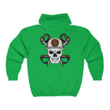 Hooded Zip Up - Back Skully