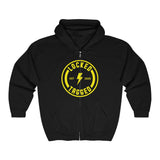 Hooded Zip Up - Bolt Back Badge - Yellow!