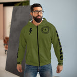 Hooded Zip Up - Bolt Skull Candy - Military G