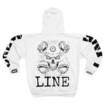 Hooded Zip Up - Bolt Skull Candy - White