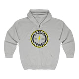 Hooded Zip Up - Bolt Back Badge - Yellow!