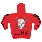 Hooded Zip Up - Bolt Skull Candy - Red