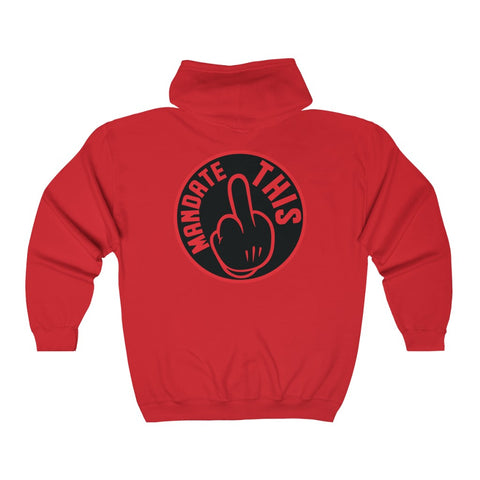 Hooded Zip Up - Mandate This - Red/Black