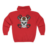 Hooded Zip Up - Back Skully