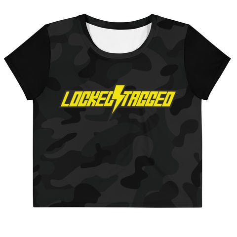 Crop Top - Slanted LTL Crop - Black Camo