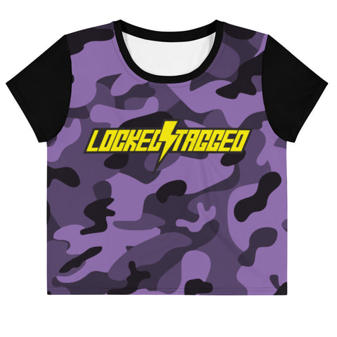 Crop Top - Slanted LTL Crop - Purp Camo