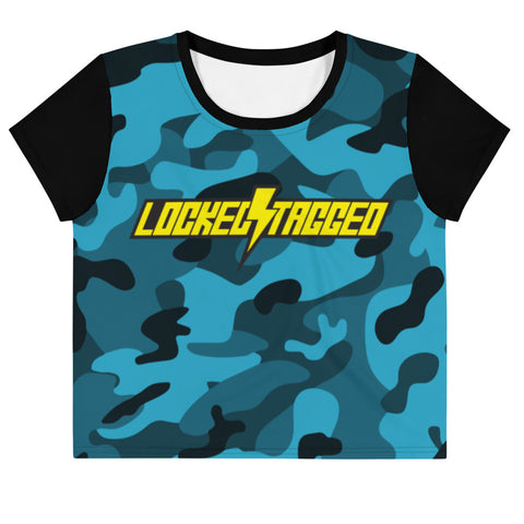 Crop Top - Slanted LTL Crop - Blue Camo