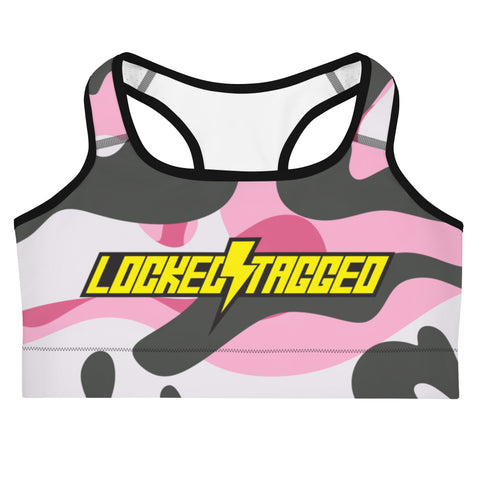 Sport Top - L&T Slanted Sports Bra - Pink Camo