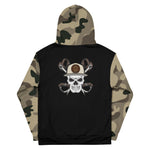 Hoodie - Camo Sleeve Skully  - Black/Flat Camo