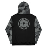 Hoodie - Camo Sleeve Bolt Badge - Grey Camo/Black