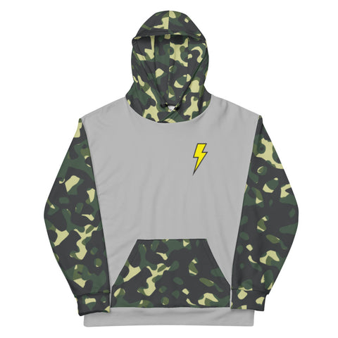 Hoodie - Bolt Badge Sleeved Hoodie - Grey/Camo