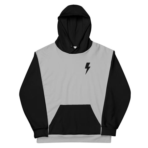 Hoodie - Bolt Badge Sleeved Hoodie - Grey/Black