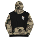 Hoodie - Camo Sleeve Skully  - Black/Flat Camo