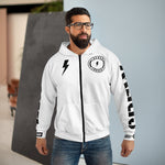 Hooded Zip Up - Bolt Skull Candy - White