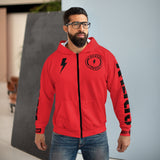 Hooded Zip Up - Bolt Skull Candy - Red